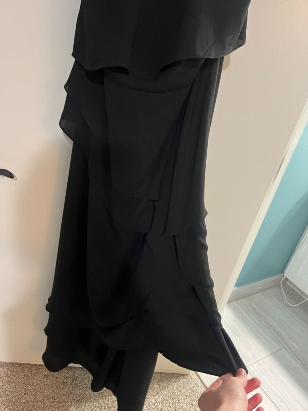 TS Couture Black Layered Chiffon Evening Gown Plus Size 18W NWT Formal Dress - Picture 12 of 14